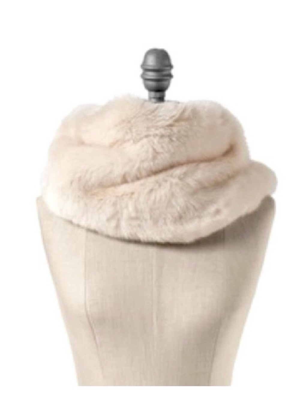 NWT White House Black Market Ivory Faux Fur Infinity Scarf